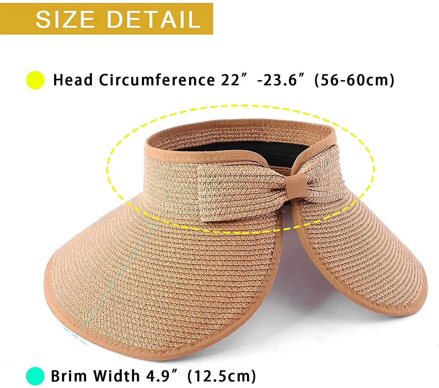 UPF 50+ Wide Brim Roll-Up Sun Visor