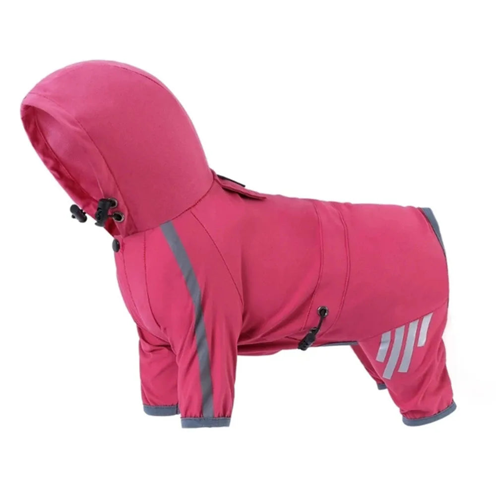Waterproof Dog Raincoat with Hood & Leash Hole