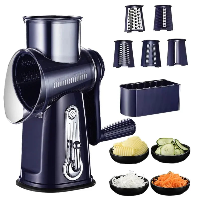 Manual Rotary Vegetable Slicer & Cheese Grater