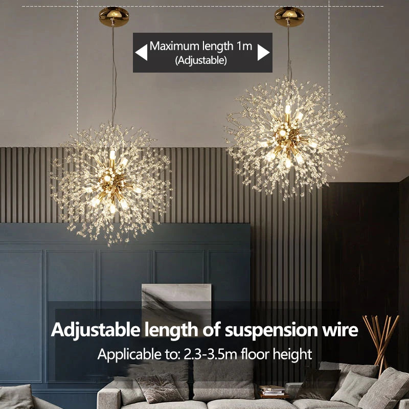 Modern Crystal Dandelion Chandelier