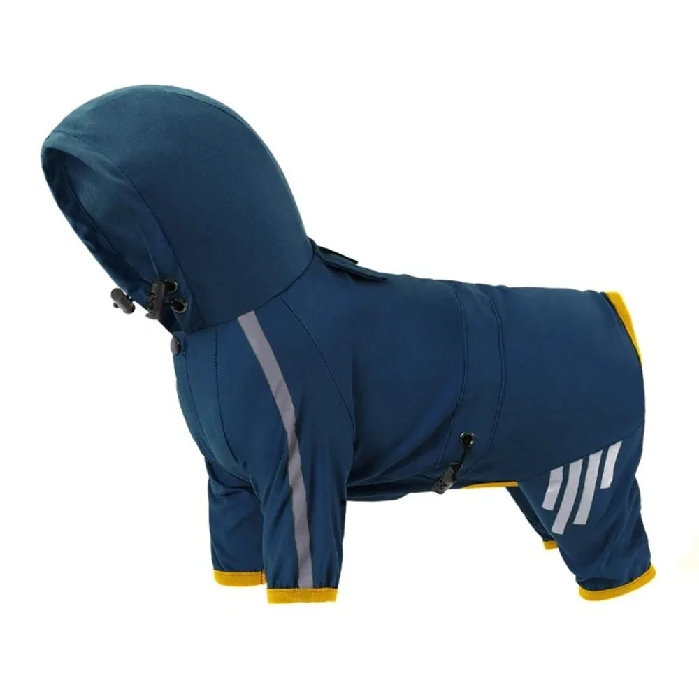 Waterproof Dog Raincoat with Hood & Leash Hole