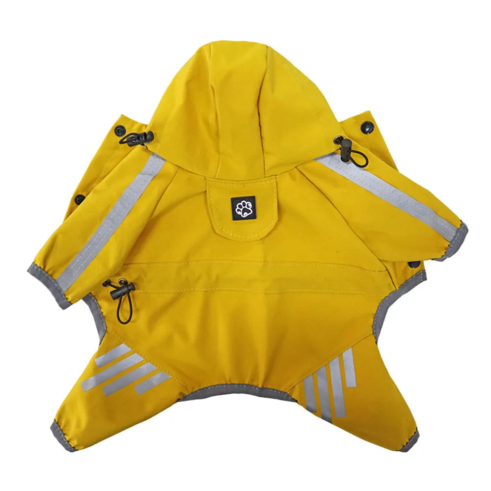 Waterproof Dog Raincoat with Hood & Leash Hole
