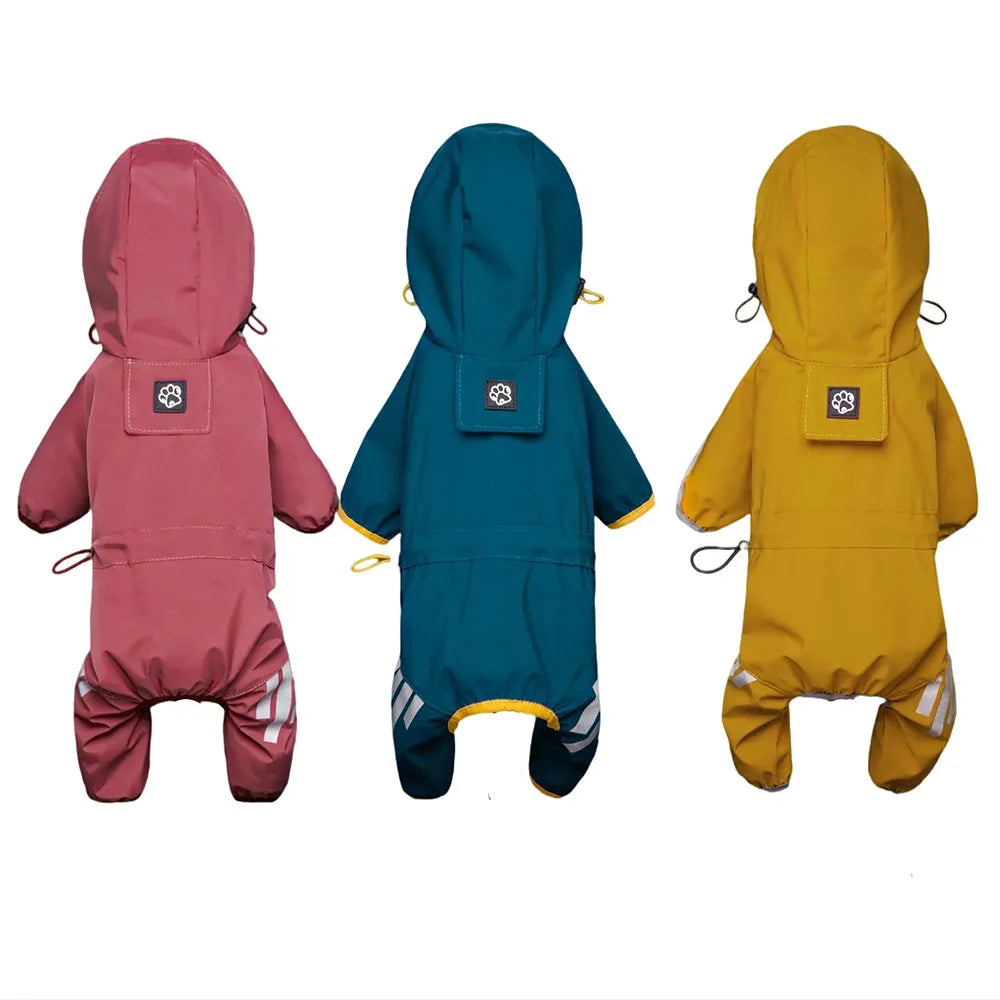 Waterproof Dog Raincoat with Hood & Leash Hole