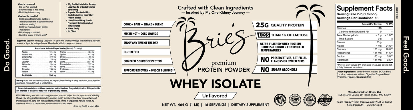 Premium Whey Isolate Protein, Unflavored