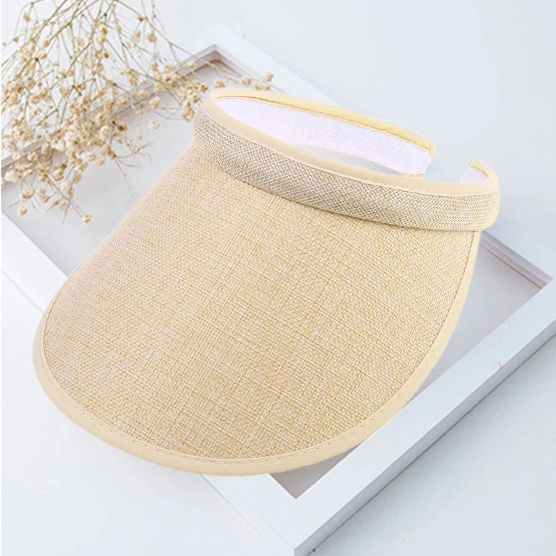 Wide Brim Straw Sun Visor