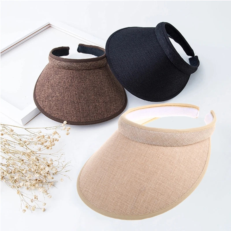 Wide Brim Straw Sun Visor