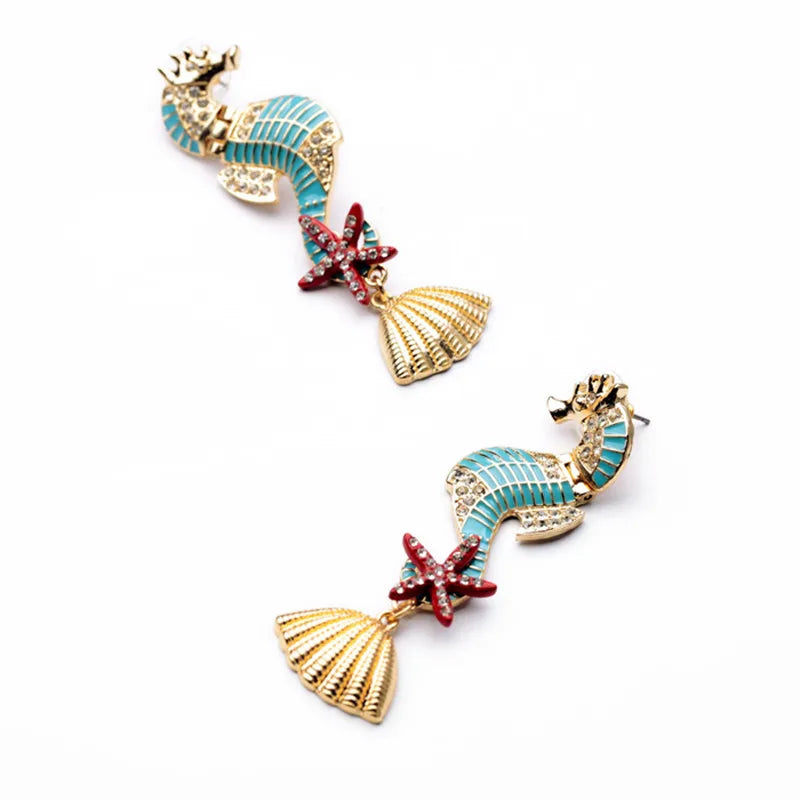 Sea Horse Drop Earrings