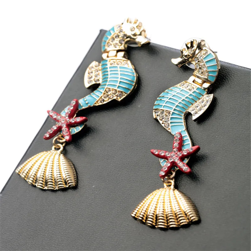 Sea Horse Drop Earrings