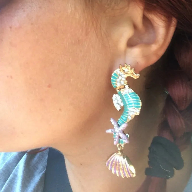 Sea Horse Drop Earrings