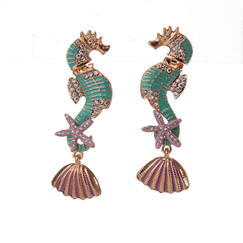 Sea Horse Drop Earrings