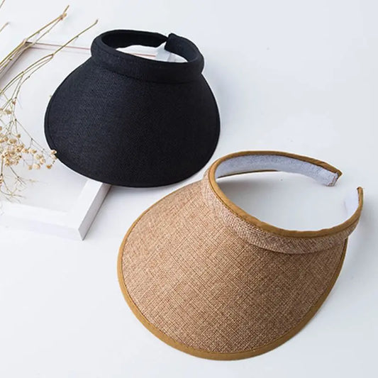Wide Brim Straw Sun Visor