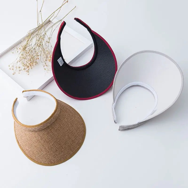Wide Brim Straw Sun Visor