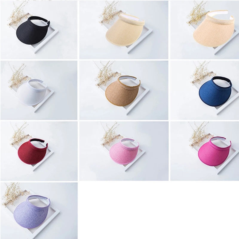 Wide Brim Straw Sun Visor