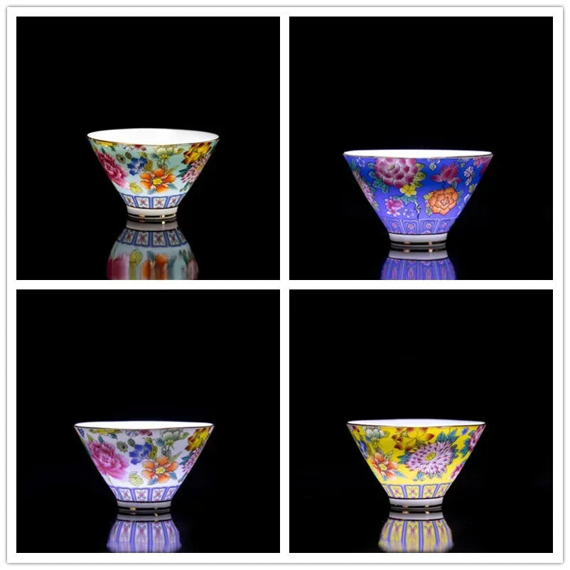 4 Pcs/Set Hand-Painted Exquisite Cups