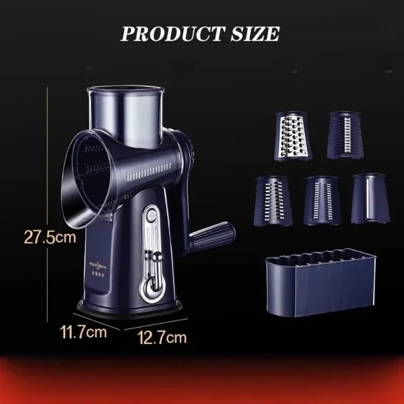 Manual Rotary Vegetable Slicer & Cheese Grater