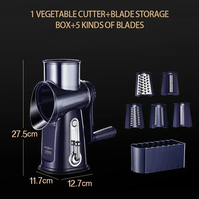 Manual Rotary Vegetable Slicer & Cheese Grater