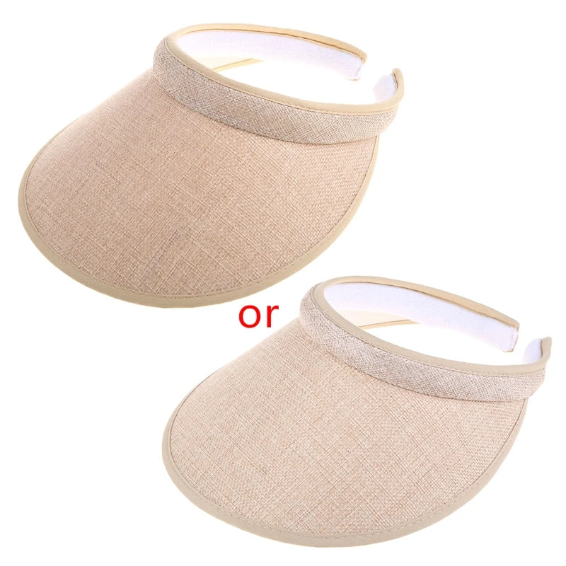 Wide Brim Straw Sun Visor