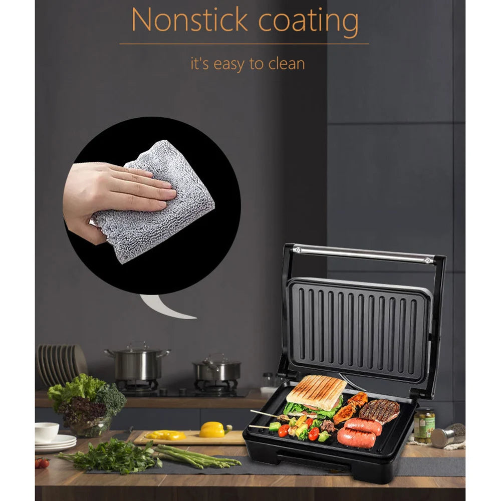 750W Electric Waffle & Sandwich Maker