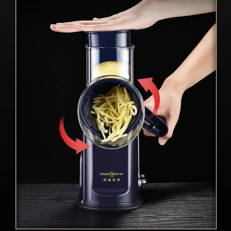 Manual Rotary Vegetable Slicer & Cheese Grater