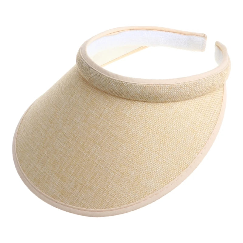 Wide Brim Straw Sun Visor