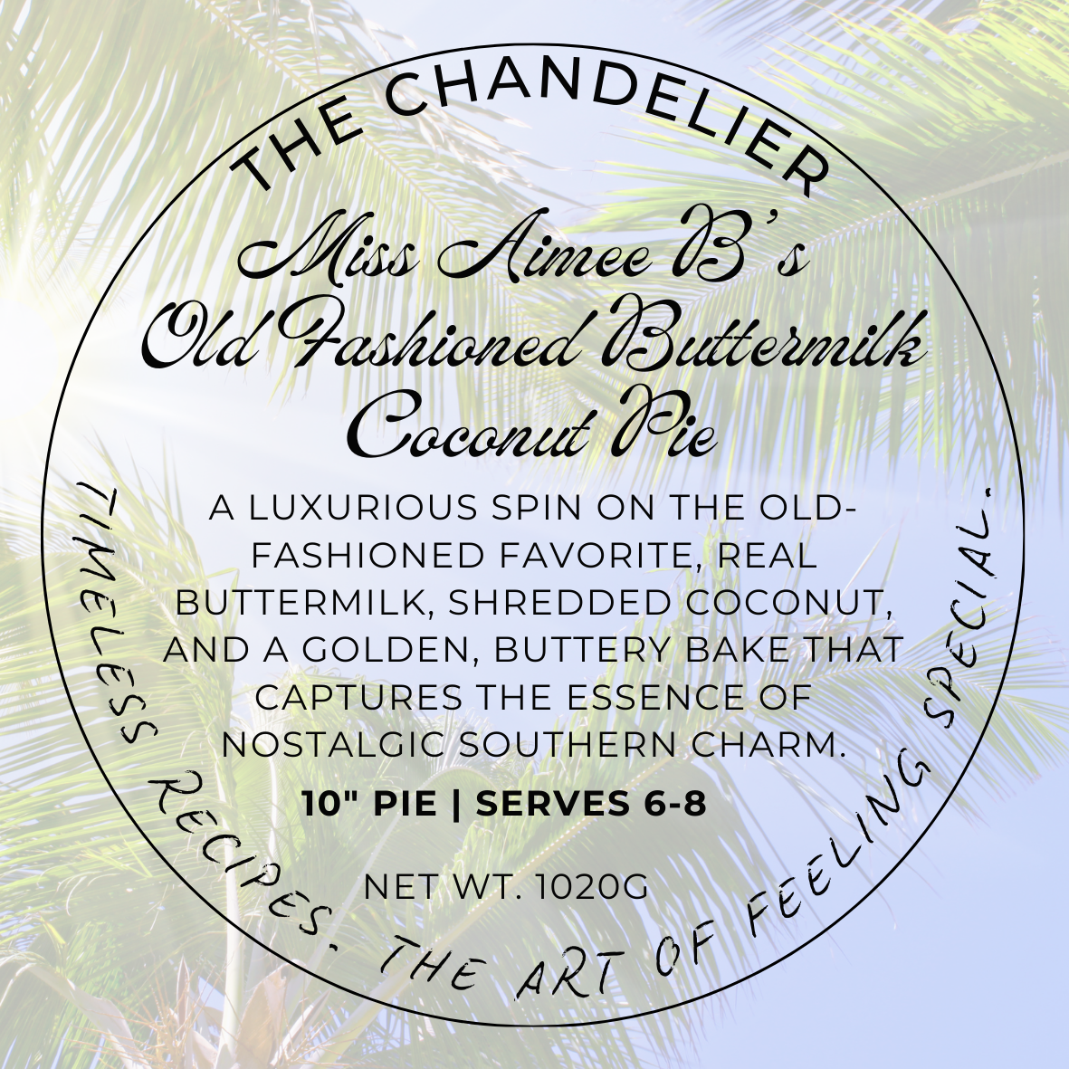 WHOLESALE Old-Fashioned Buttermilk Coconut Pie