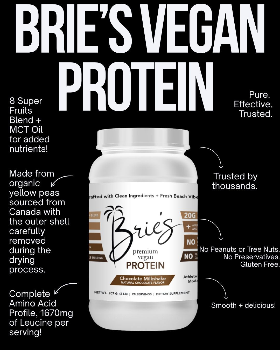 WHOLESALE Premium Vegan Protein, Chocolate Milkshake Flavor